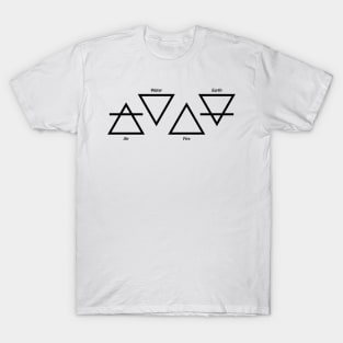 Air Fire Water Earth Four Elements Greek Triangle Symbols T-Shirt